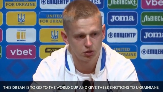 又哭了！津琴科:乌克兰国家队有着我们自己的梦试图，我们试图去世界杯